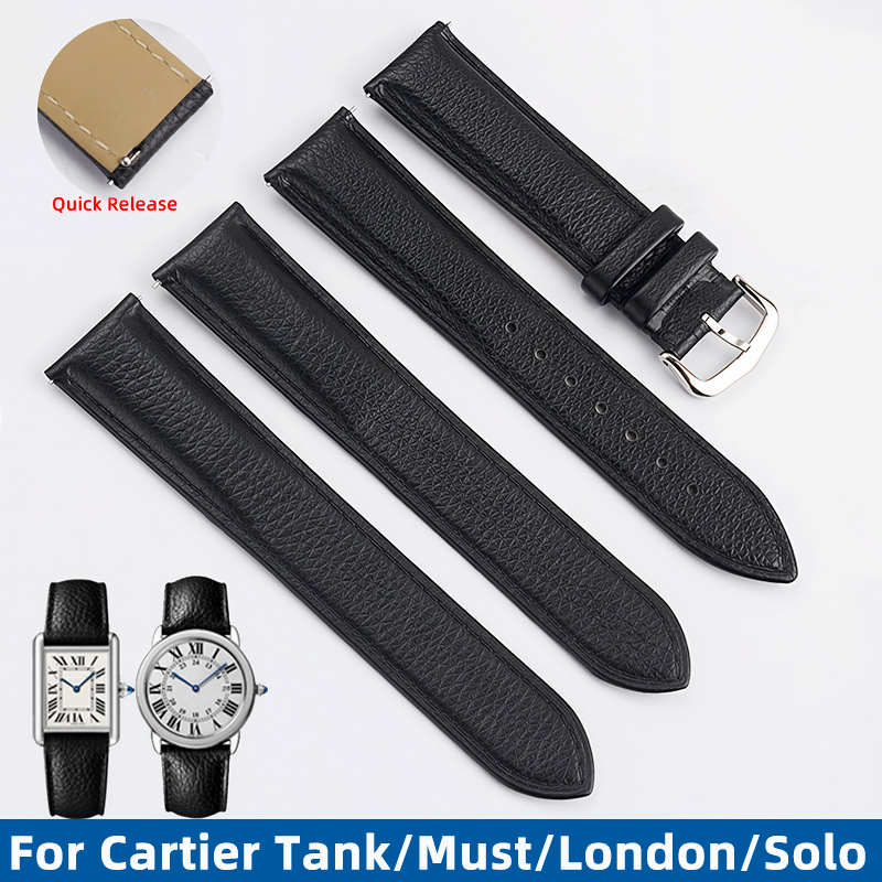 Cartier Watch Tank - حزام ساعة سريع الفك مقاس 16/17/19/20/22/23