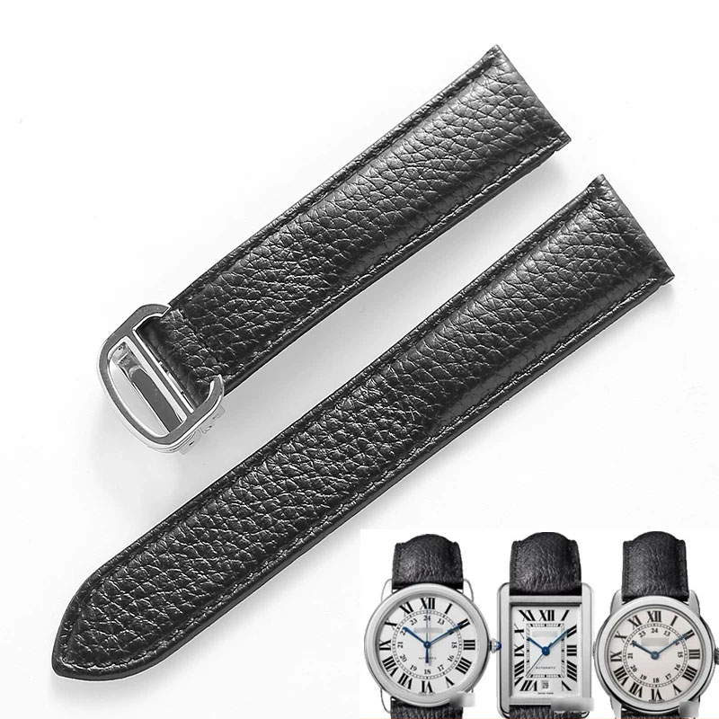 Cartier Watch Tank - حزام ساعة من الجلد الطبيعي لساعة
