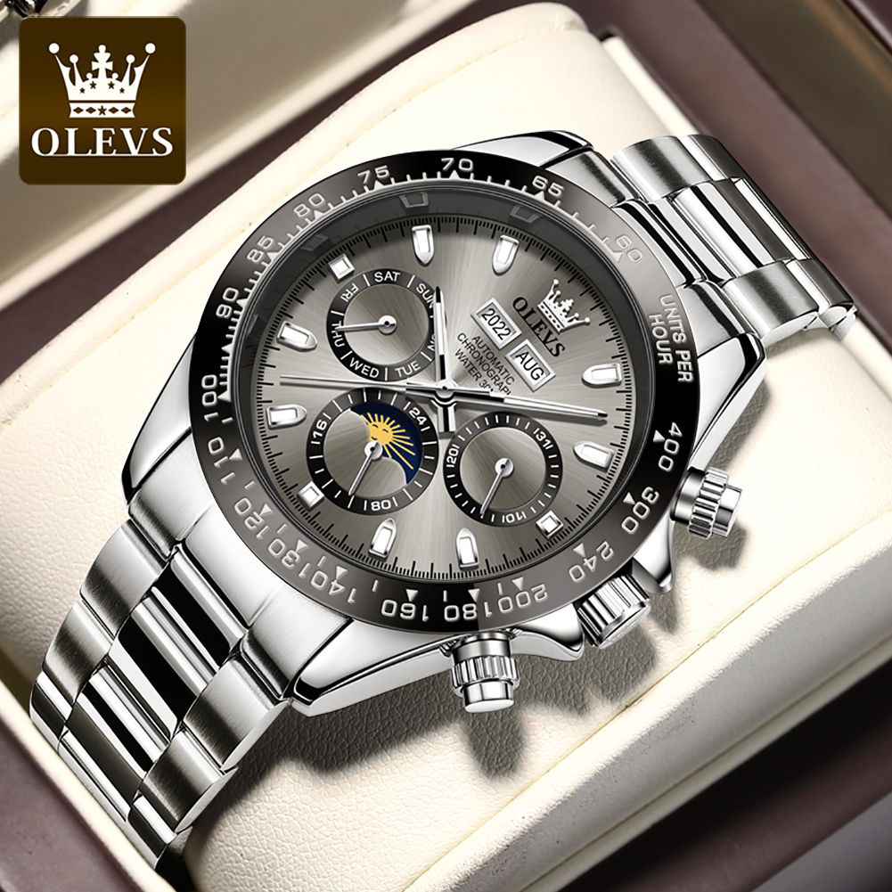 OLEVS 6654 ساعة رجالي فاخرة كر - مراجعة Seiko Watch 5 Sports وسعره