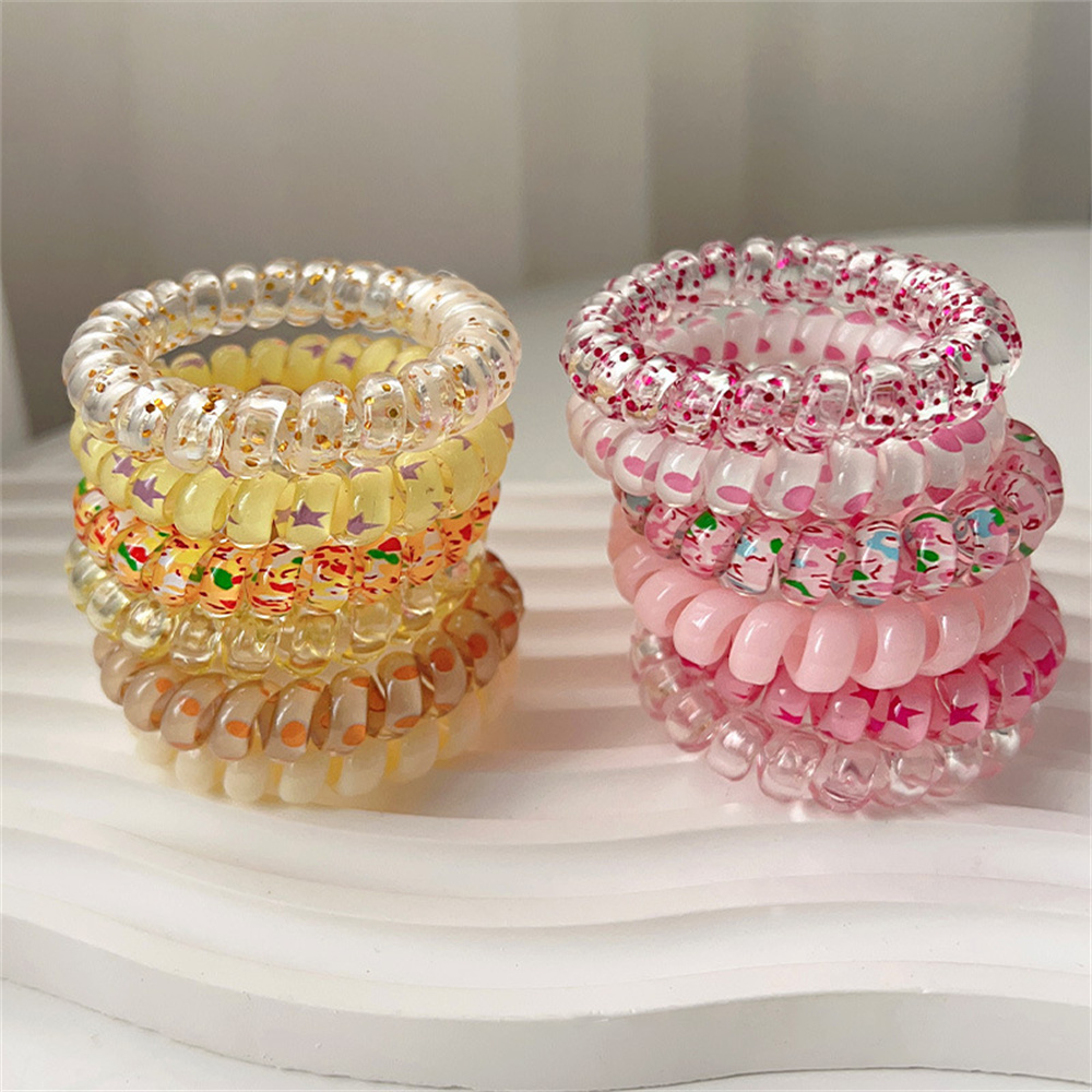 6 قطع حلوة لطيف ملونة دوامة ال - مراجعة Silicone Band Women وسعره