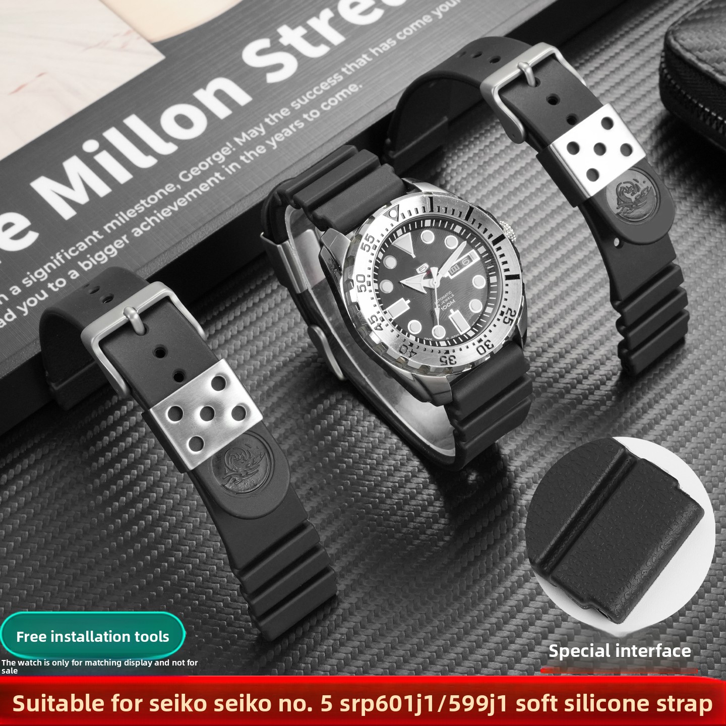 22 مللي متر حزام ساعة سيليكون  - مراجعة Seiko Watch 5 Sports وسعره