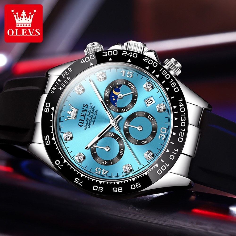 ساعة يد رجالية OLEVS 2875 أصلي - مراجعة Leather Watch Band Men وسعره